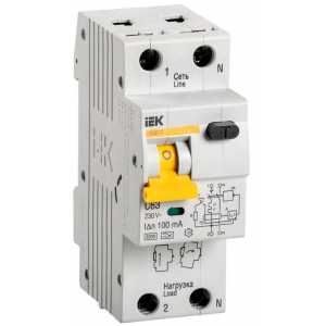Выключатель автоматический дифференциального тока 2п (1P+N) C 63А 100мА тип A 6кА АВДТ-32 MAD22-5-063-C-100