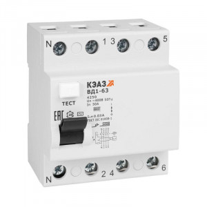 Выключатель дифференциального тока (УЗО) 4п 40А 30мА тип AC ВД1-63 4240 УХЛ4 221949