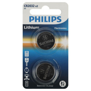 Элемент питания литиевый CR2032 (блист. 2шт) Philips Б0062716
