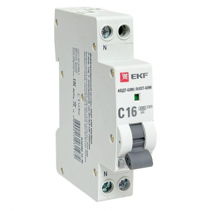 Выключатель автоматический дифференциального тока 1мод. C 16А 30мА тип AC 6кА АВДТ-63М электрон. PROxima DA63M-16-30