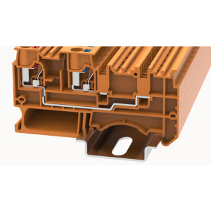 DSIO-IN 2.5/3 OG-01P-15-00Z(H), Многоконтактная клемма, тип фиксации провода: Push-in,номинальное сечение: 2.5 мм кв., 20A, 250V,ширина: 7 мм, цвет: оранжевый, тип монтажа: DIN35
