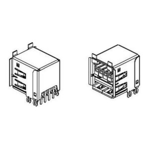 55917-700LF, USB-коннекторы 8P RA RECEPT NATURAL HSG