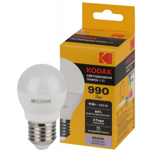 Лампочка светодиодная LED KODAK P45-11W-865-E27 E27 / Е27 11Вт шар холодный дневной свет Б0057622