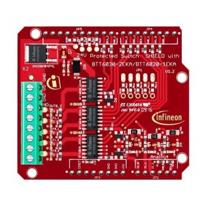 24VSHIELDBTT6030TOBO1, Средства разработки интегральных схем (ИС) управления питанием 24V Switch Shield