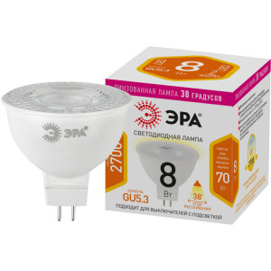 Лампа светодиодная STD LED Lense MR16-8W-827-GU5.3 8Вт MR16 софит 2700К тепл. бел. GU5.3 650лм 170-265В линзованная Б0054938