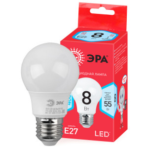 Лампочка светодиодная RED LINE ECO LED A55-8W-840-E27 E27 / Е27 8Вт груша нейтральный белый свет Б0032096
