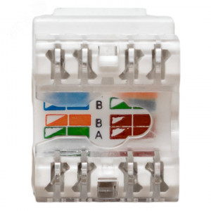 Модуль Keystone RJ45 кат.5E неэкранир. 110 IDC 180град. бел. TERACOM PRO TRP-KSTN-180D-5EUTP-WH