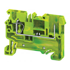 CXG2.5/1B, Заземляющая клемма, для подключения разъема, тип фиксации провода: пружинный, номинальное сечение: 2,5 мм кв., ширина: 5 мм, цвет: желто-зеленый, тип монтажа: DIN35