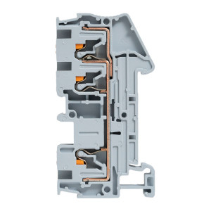 Клеммная колодка пружинная 4 Push-in 3 вывода серая