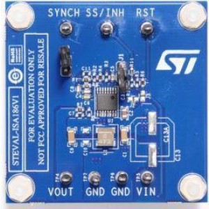 STEVAL-ISA186V1, Средства разработки интегральных схем (ИС) управления питанием 38 V, 0.5 A synchronous step-down switching regulator evaluation board based on A6985F5V