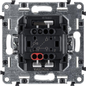 Переключатель 1-кл. СП Valena Life 10А IP20 250В 10AX с лицев. панелью безвинтов. зажимы механизм сл. кость Leg 752506