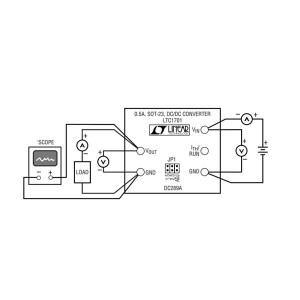 DC289A, Средства разработки интегральных схем (ИС) управления питанием LTC1701ES5 - 0.5A, SOT-23, DC/DC Convert