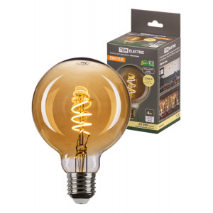 Лампа светодиодная «Винтаж» золотистая G95 (со спиралью), 4 Вт, 230 В, 2700 К, E27 (шар) SQ0340-0346