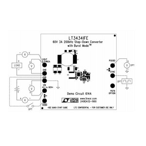 DC614A, Средства разработки интегральных схем (ИС) управления питанием LT3434IFE - 60V 3A 200kHz Step-Down Conv