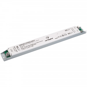 Блок питания ARV-SP24150-LONG-PFC-1-10V-A (24V, 6.25A, 150W) 025517, Диммируемый источник напряжения по стандарту 1-10 В с гальванической развязкой для светодиодных изделий. Входное напряжение 220-240 VAC. Выходные параметры: 24 В, 6.25 А, 150 Вт. Встроенный PFC >0.95. Герметичный алюминиевый корпус IP 67. Рабочая температ