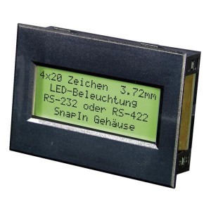 EA SER162-92NLEK, Модули сивольных ЖК-дисплеев и комплектующие 2x16 Yellow/Green RS-232 Intf Snap-In