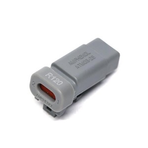 ATM06-2S-R120GRY, Автомобильные разъемы 2 Way Plug 120 Ohm Cont wdglk included