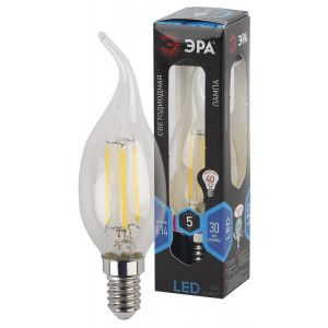 Лампочка светодиодная F-LED BXS-5W-840-E14 Е14 / Е14 5Вт филамент свеча на ветру нейтральный белый свет Б0019005