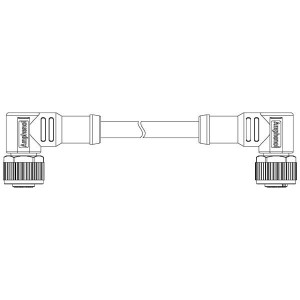 MSAP08FR-SAPFR-SDA05, Кабели для датчиков / Кабели для приводов M12 A CODE DOUBLE ENDED CABLE 8P F CONN TO F CONN PLASTIC L-0.5M PVC