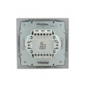 Выключатель 3-кл. СП Mira 10А IP20 со вставкой сер. метал. 701-1010-109