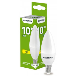 Лампа светодиодная C35 10Вт свеча 3000К E14 230В LL-C35-10-230-30-E14-G