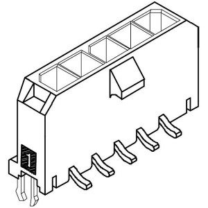 43650-0422, Проводные клеммы и зажимы VERT SNGL SMT 4P pressfit retn clips