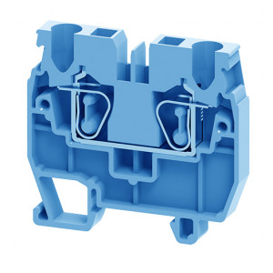 CXM2.5BU, Проходная клемма, MINI, тип фиксации провода: пружинный, номинальное сечение: 2,5 мм кв., 24А, 1000V, ширина: 5 мм, цвет: синий, тип монтажа: DIN15