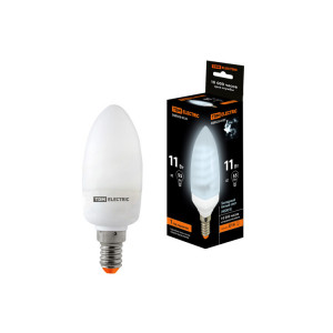 Лампа энергосберегающая КЛЛ-С-11 Вт-4000 К–Е14 (mini) SQ0323-0135