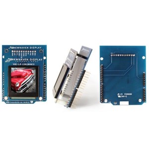 NHD-1.5-AU-SHIELD, Средства разработки визуального вывода Serial Color OLED Arduino Shield