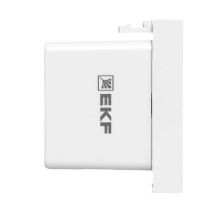 Розетка USB A+C, 2.1А, 2 гнезда, без индикатора, белая EKF