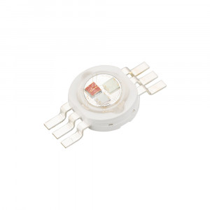 Мощный светодиод ARPL-9W-EPL45-RGB (700mA) 022611, Мощный светодиод типа Emitter, d=10 мм, h=5.8 мм. Чипы EPILEDS 45 mil. Цвет свечения RGB: красный (620-630 нм), зеленый (520-530 нм), синий (460-470 нм). Угол излучения 120-140°. Световой поток 70-90 лм (красный), 110-140 лм (зеленый), 30-50 лм (синий)