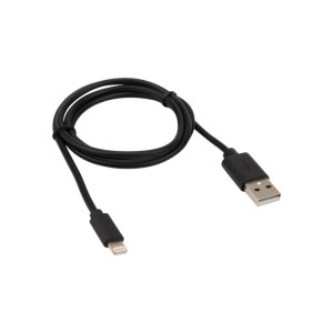 Шнур USB-Lightning, для iPhone,PVC,1метр, черный