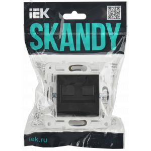 SKANDY Розетка компьютерная двойная RJ45 кат.6 SK-K04Bl черный IEK SK-K20-2-K02