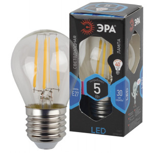 Лампочка светодиодная F-LED P45-5W-840-E27 Е27 / Е27 5 Вт филамент шар нейтральный белый свет Б0043439