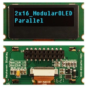 NHD-0216MW-PB3, Светодиодные дисплеи и принадлежности OLED 2 X 16 CHAR 4/8-BIT PARALLEL