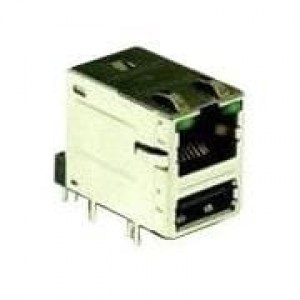 RJMG233022610ER, Модульные соединители / соединители Ethernet R/A,DipType, USB 2.0 RJ45+OverSingle