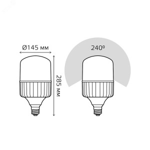 Лампа Elementary T160 100W 9500lm 6500K E40 LED 1/8 63430