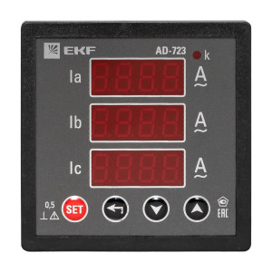 Амперметр цифровой AD-723 3ф на панель 72х72 ad-723