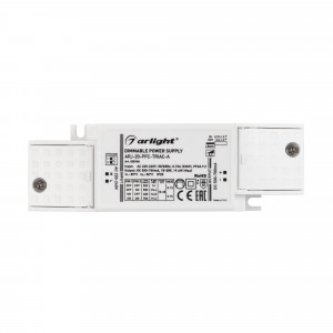 Блок питания ARJ-20-PFC-TRIAC-A (20W, 500-700mA) 028186, Диммируемый источник тока по стандарту TRIAC с гальванической развязкой для светильников и мощных светодиодов. Входное напряжение 220-240 VAC. Выходные параметры: 15-28 В, 500-700 mА, 20 Вт. Выбор значения тока осуществляется DIP-переключателем. Встроенны