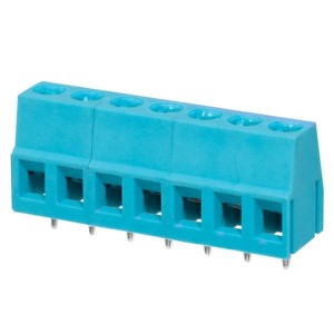 TB004-508-07BE, Фиксированные клеммные колодки Terminal block, screw type, 5.08 , horizontal, 7 poles, CUI Blue, slotted screw, PCB mount