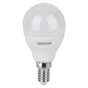 Лампа светодиодная LED 10 Вт E14 4000К 800Лм шарик 220 В (замена 75Вт) OSRAM 4058075579743