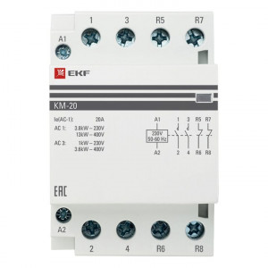 Контактор модульный КМ 20А 2NО+2NC (3 мод.) PROxima km-3-20-22