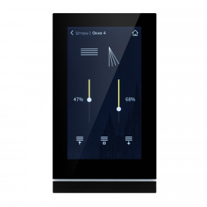 INTELLIGENT ARLIGHT Панель сенсорная KNX-113-51-MULTI-V5-IN (20-30V) 031738, Многофункциональная встраиваемая настенная панель стандарта KNX с цветным сенсорным IPS дисплеем 5.1”. До 16 слайдов, на каждом до 8 элементов управления. Виджеты для RGBW, MIX (CCT), климатики, мультимедиа. Встроенный датчик температуры.