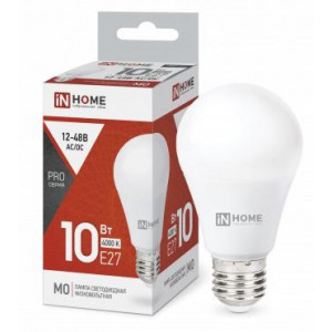 Лампа светодиодная низковольтная LED-MO-PRO 10Вт грушевидная матовая 4000К нейтр. бел. E27 900лм 12-48В 4690612038032