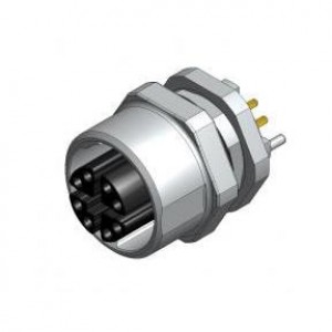 43-01847, Цилиндрические метрические разъемы 8P SCK DIP SDR M12x1 X-CODE FRONT MOUNT