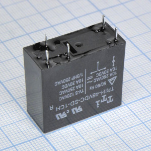 TRIH-48VDC-SD-1CH-R, миниатюрное 48VDC, 10А, 1переключение