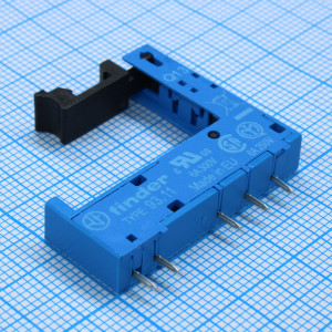 93.11, Панелька, PIN: 5, 6А, 250ВAC, Монтаж: PCB, Выводы: на печатную плату