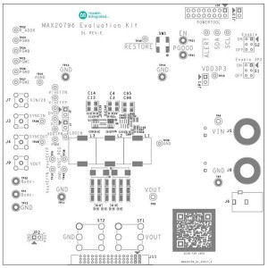 MAX20796DL3EVKIT#, Средства разработки интегральных схем (ИС) управления питанием EV Kit for MAX20796 Dual-Phase Scalable Integrated Voltage Regulator with PMBus Interface DL 3PH
