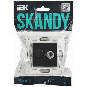 SKANDY Розетка двойная TV+RJ45 кат.5E SK-A14Bl черный IEK SK-AK20-1-K02