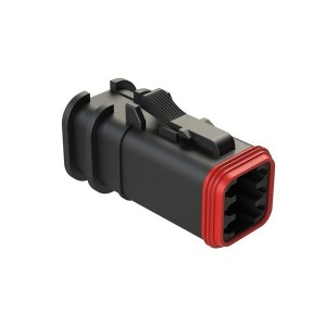 AT06-6S-OMBLK, Автомобильные разъемы 6 Pin Overmold Plug Socket, BLACK